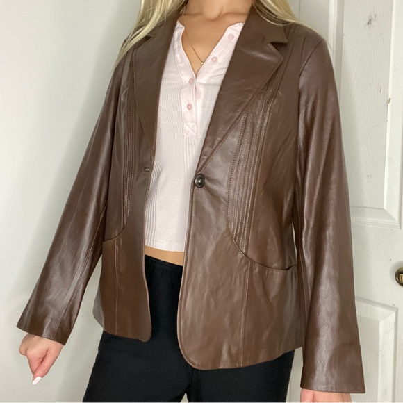 Vintage 70’s brown leather blazer/jacket - Picture 3 of 7